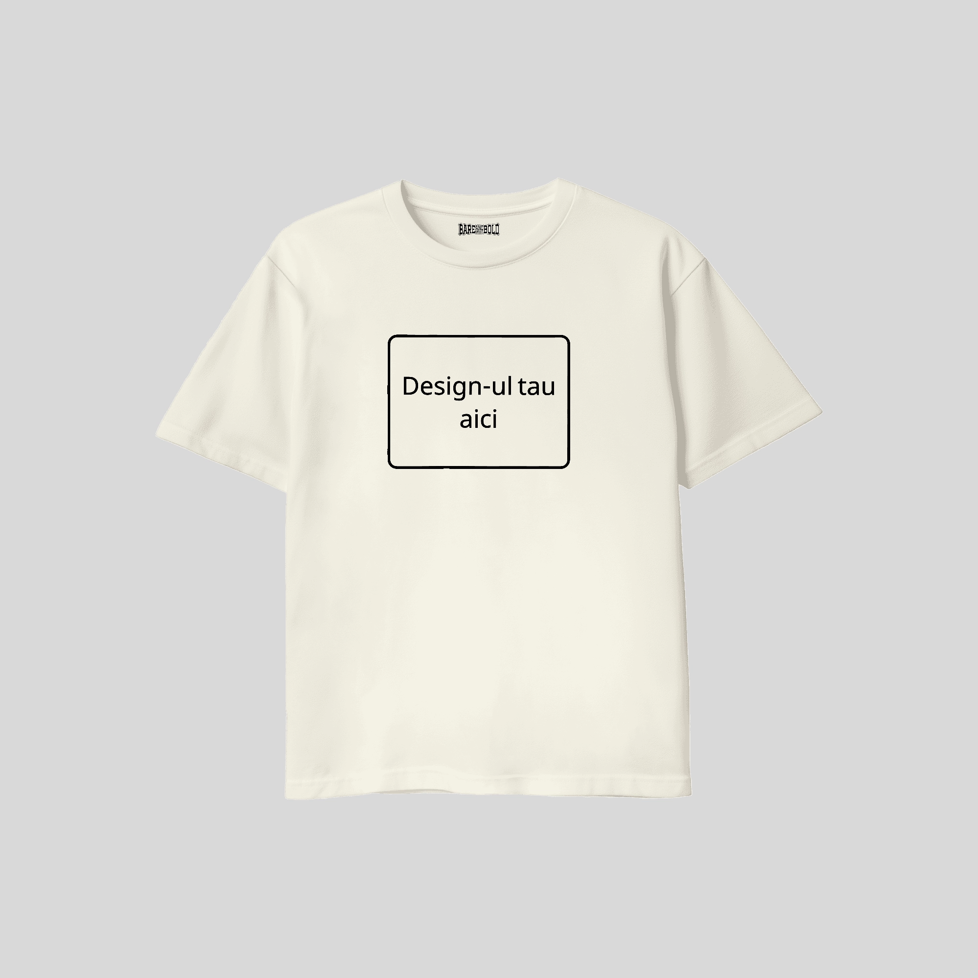 tricou alb cu loc de personalizare pe un fundal alb