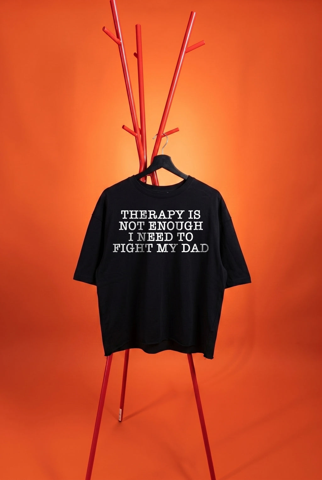 t-shirt with funny text on an orange background