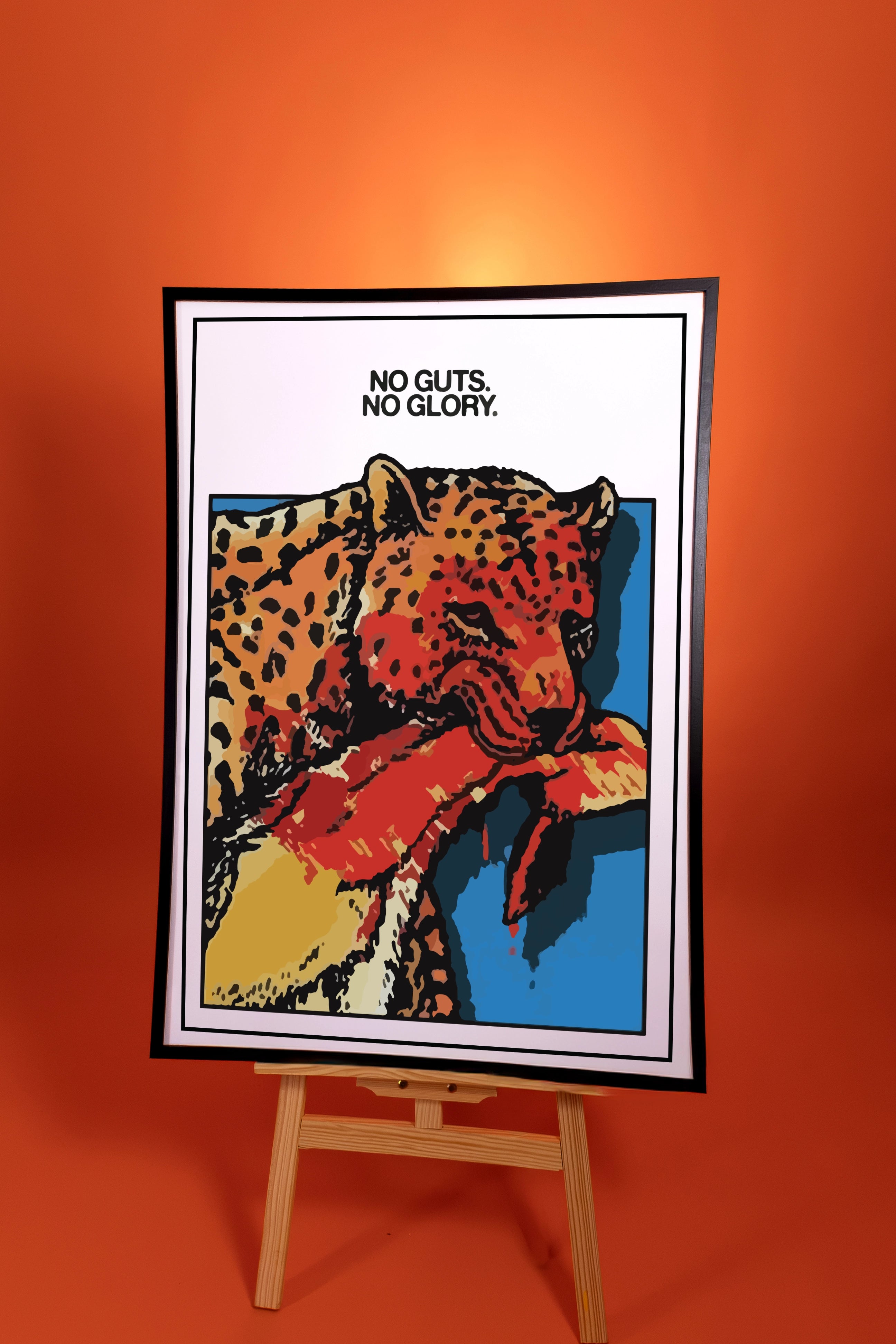leopard wallpaper on a stand