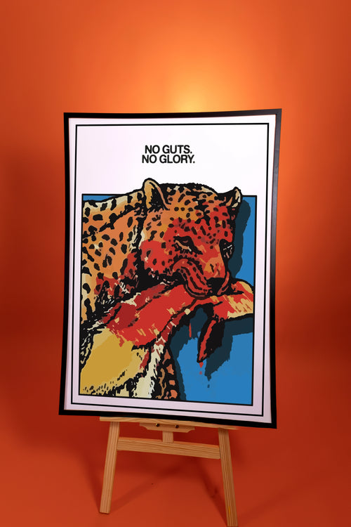 leopard wallpaper on a stand